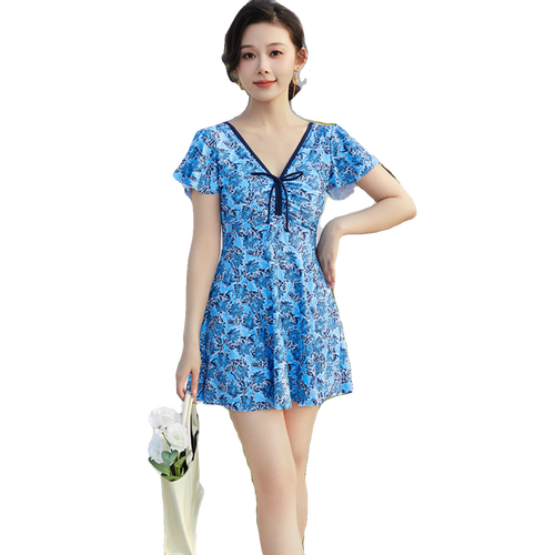 网红遮肚显瘦微胖女孩高级感大码保守泡温泉游泳衣泳衣女2024新款