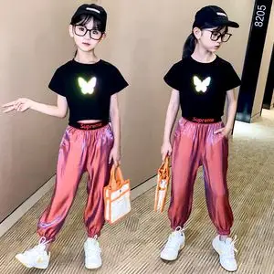 8网红女童套装夏装霸气爵士13中大儿童12岁洋气10十露肚脐10街舞9