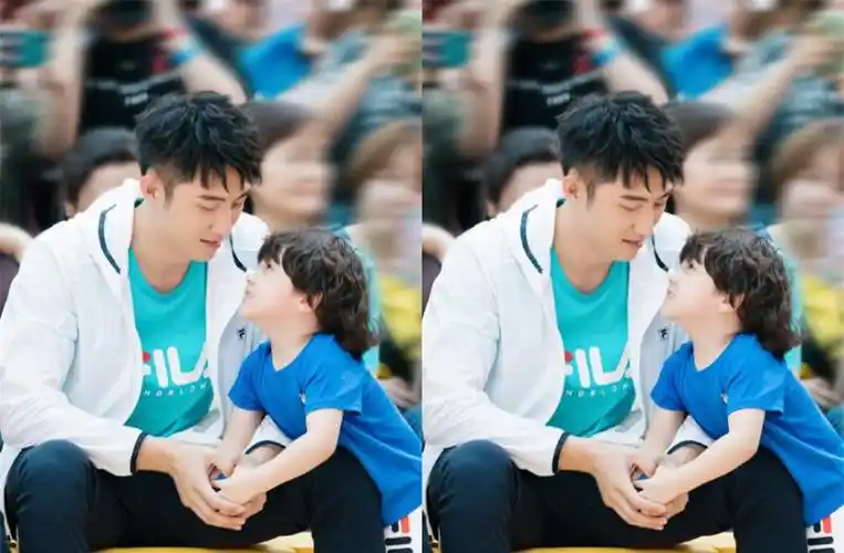 黄景瑜与豪豪合体,眼神对视仍不陌生,网友:好爸爸无疑了!