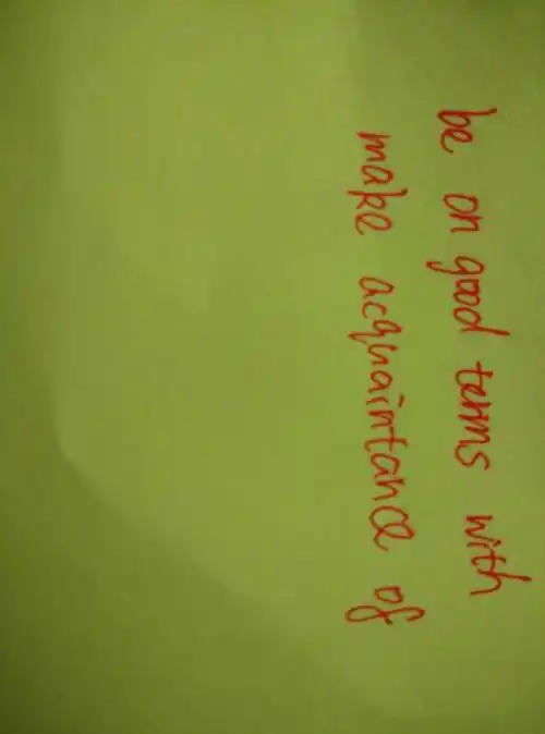 "be on good terms eith make acquaintance of"这句英文是