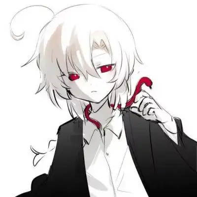 白毛红瞳男动漫头像