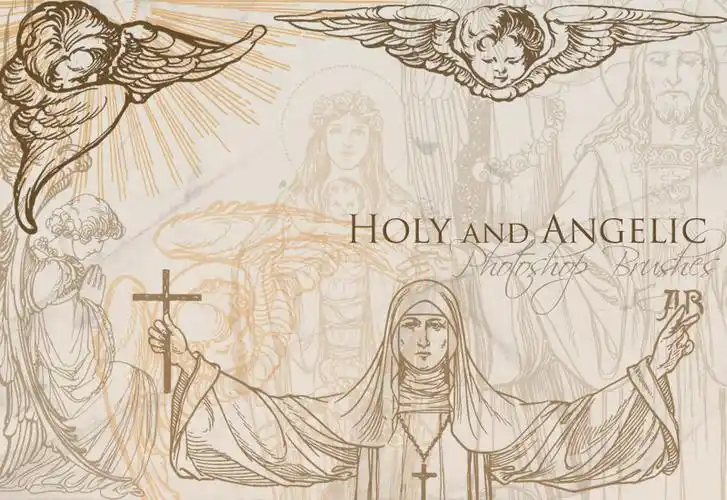 天使基督教图案笔刷