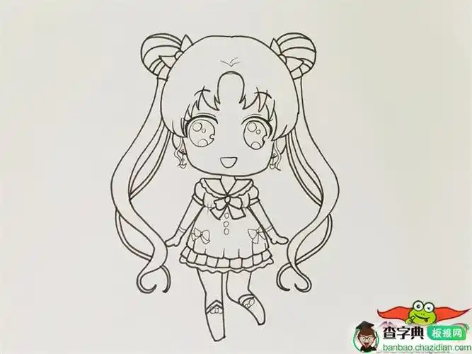 一步一步画美少女战士q版美少女战士简单画