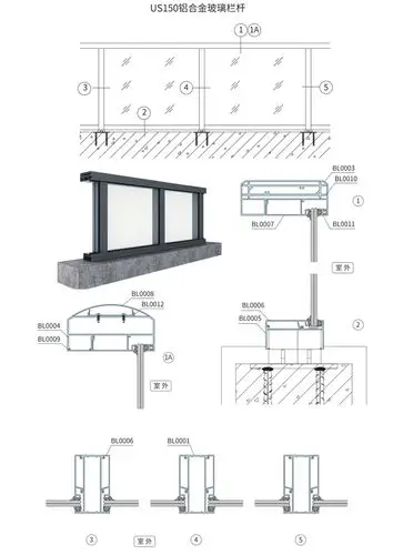 广东兴发铝材创高us150铝合金玻璃栏杆【价格,厂家,求购,什么品牌好】
