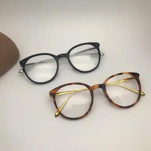 新款圆形大框板材纯钛复古网红近视近视眼眼镜眼镜架