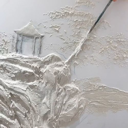 抖音壁画师佳佳款墙面浮雕画壁画腻子粉壁画材料矿物沙料艺术细料