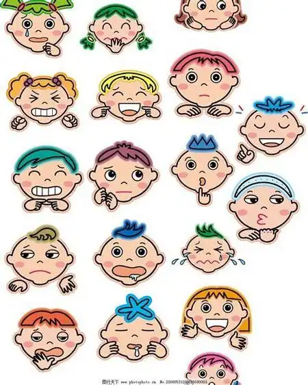 人脸表情简笔画 简笔画图片大全-蒲城教育文学网