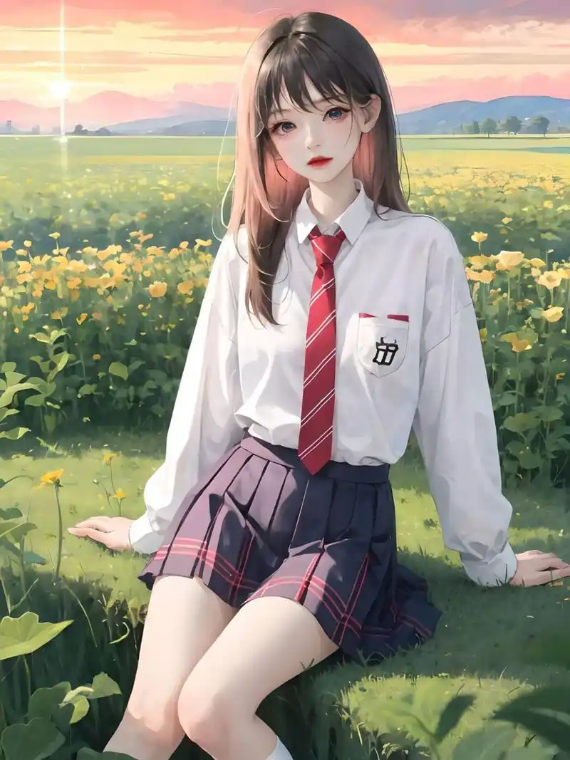 头像壁纸 61 jk少女 云朵偷偷喝醉了酒,熏红了脸变成了晚霞躺卧在