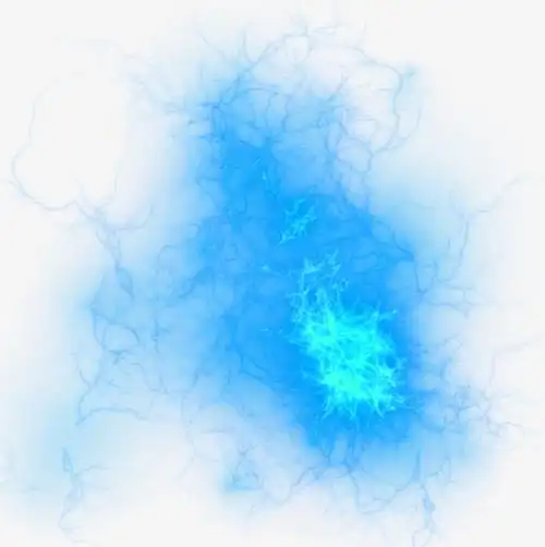 蓝色清新火焰效果元素