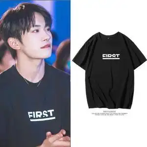 易烊千玺first同款短袖t恤女衣服宽松电影节青年tfboys周边千纸鹤