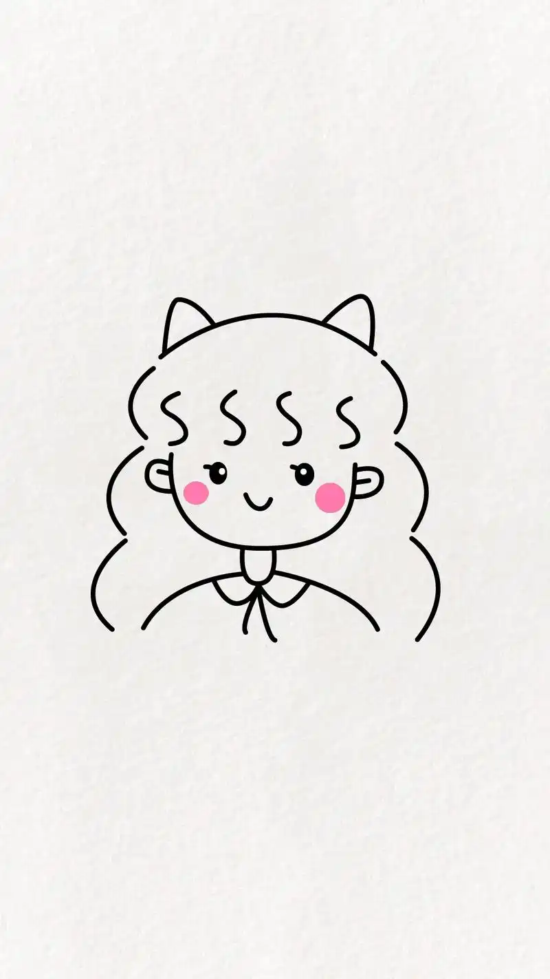 教你用几个括号画一个可爱的小女孩,一看就会#简笔画 #零基础 - 抖音
