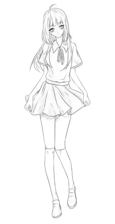 二次元简笔画q版动漫人物二次元简笔画女生二次元简笔画射箭二次元简