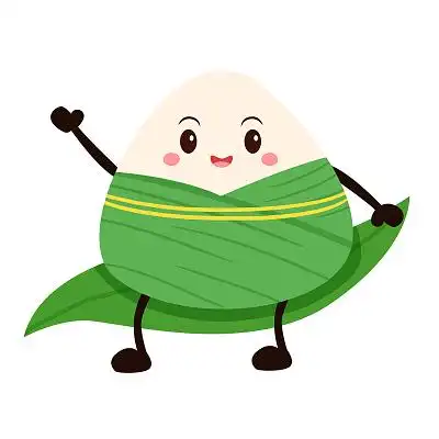 扁平风卡通可爱粽子人端午节