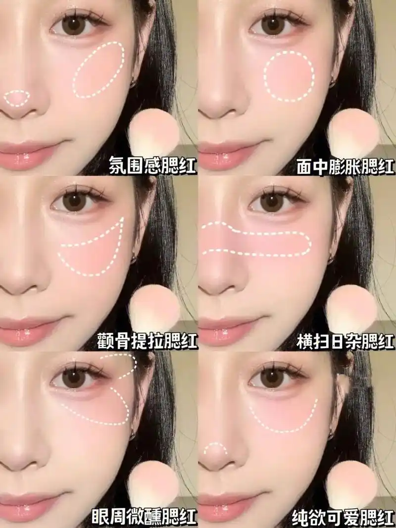 腮红画法.3秒学会不同腮红画法,把可爱俏皮的氛围感拿捏的恰到 - 抖音