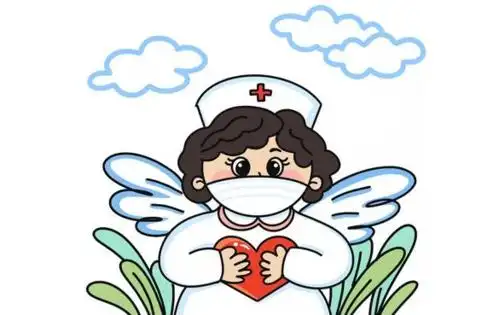 白衣天使彩色简笔画