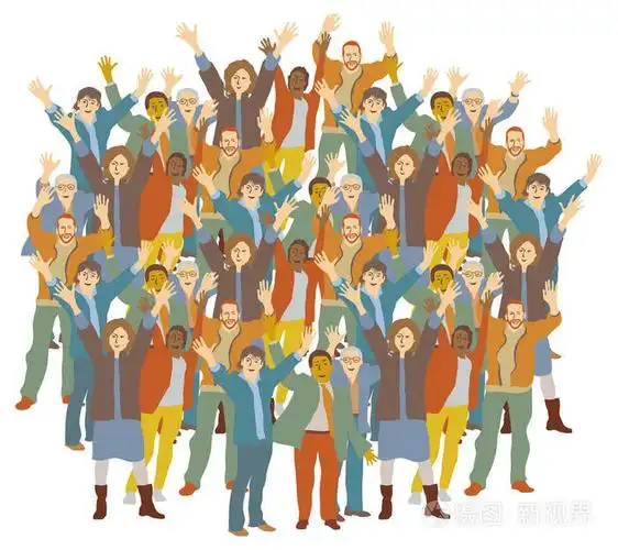 一群快乐的人被孤立在白色背景上矢量插图