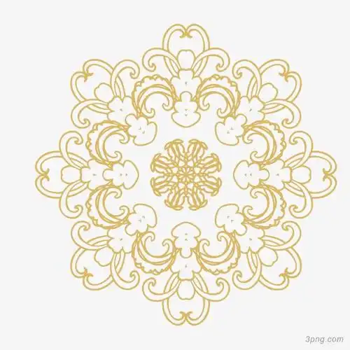 金色古典玫瑰花边矢量图png素材透明免抠图片-动植人物-三元素3png.co