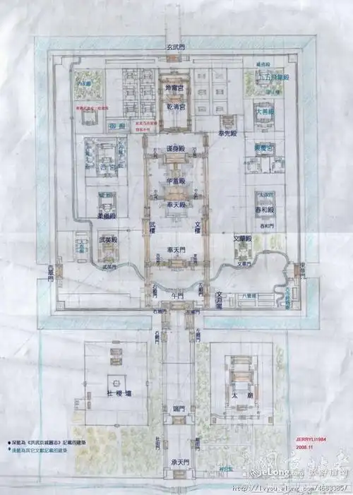 明代南京紫禁城复原图转