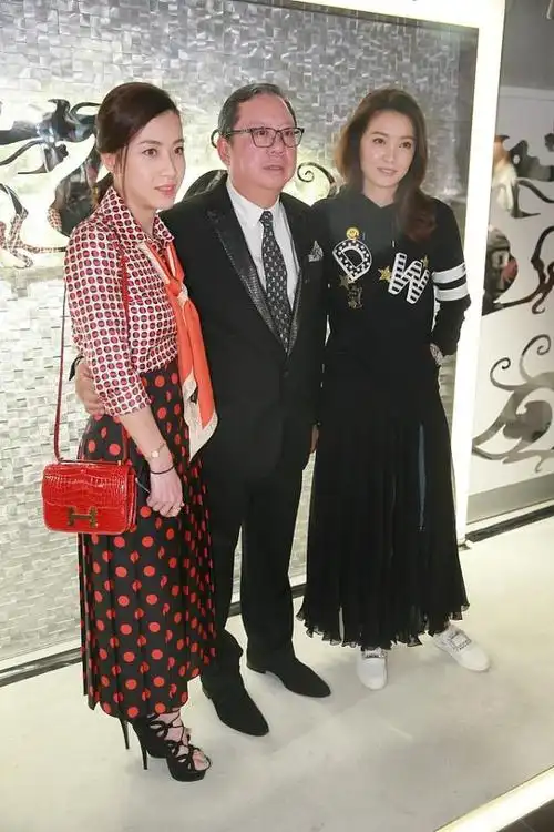 富豪刘銮雄的妻子,穿波点裙有点小家子气,但有年纪优势看着不老