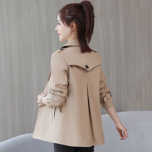 2022年春秋季新款韩版时尚气质流行设计感小个子女士短款风衣外套