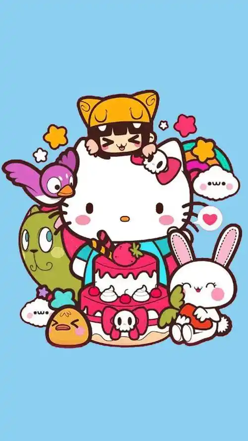 可爱卡通,hello kitty,**卡通形象,手机壁纸可爱hello kitty