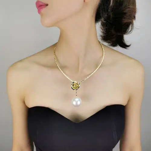 潮流夸张金属时尚项圈女 独特设计珍珠短项链颈圈配饰