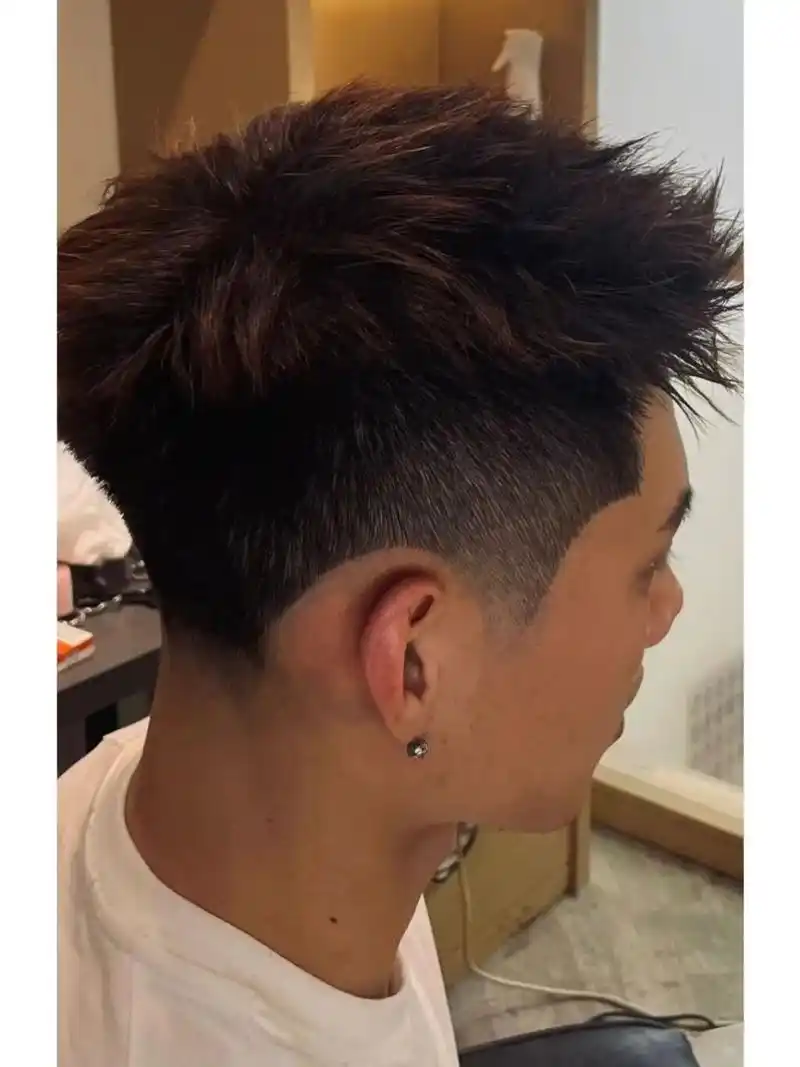 男士渐变摩根前刺 男士干净 清爽发型 前刺发型 摩根前刺 锡纸烫前刺