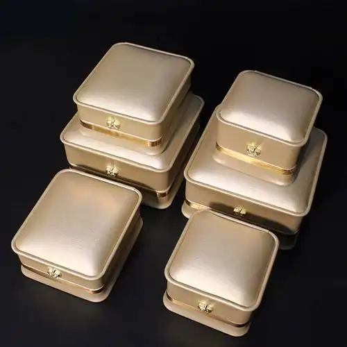 高档pu拉丝皮首饰盒皇冠收腰项链戒指盒手镯盒求婚饰品包装盒定制