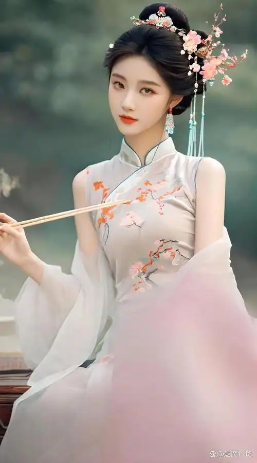 ai少女|桃花林中古风绝色美女 古典韵味 倾国倾城