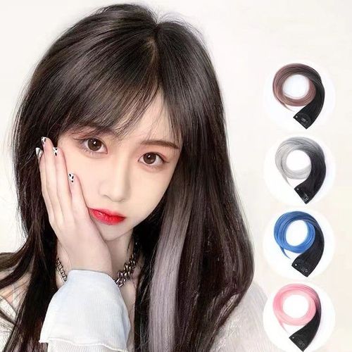 彩色挂耳烫假发片女长发贴片挑染一片式lisa同款假发片挂耳染发片