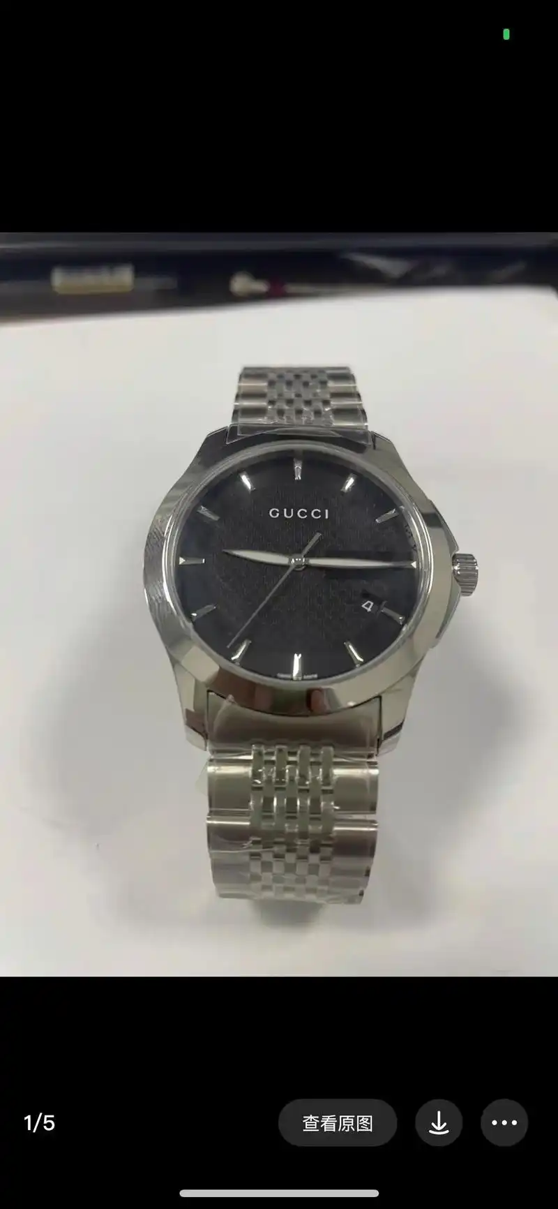 古驰男士石英手表9.8成新 - 抖音