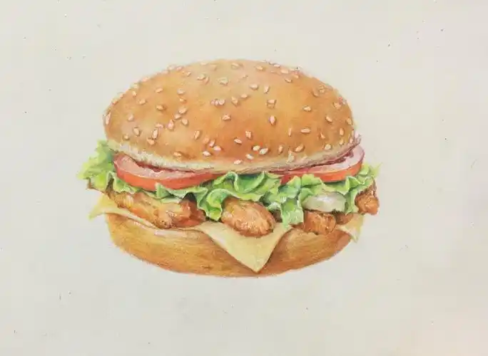 彩铅汉堡
