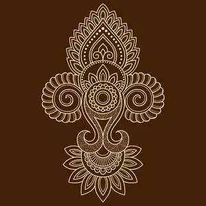 民族花佩斯利-莲花.曼海蒂风格.在东方风格的装饰图案照片