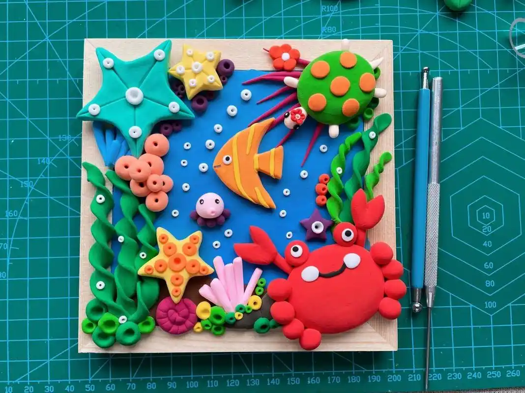 超轻粘土|相框画-海底小世界 02999698