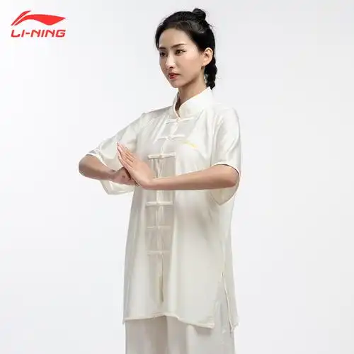 李宁太极服男太极拳练功服女夏季短袖武术服装太极服