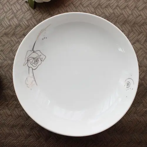 批发陶瓷家用餐具8寸饭盘优质耐高温果盘 菜碟子