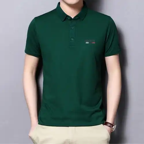 男士polo衫短袖翻领纯色印花t恤青年上衣男装夏季冰丝半袖体恤薄