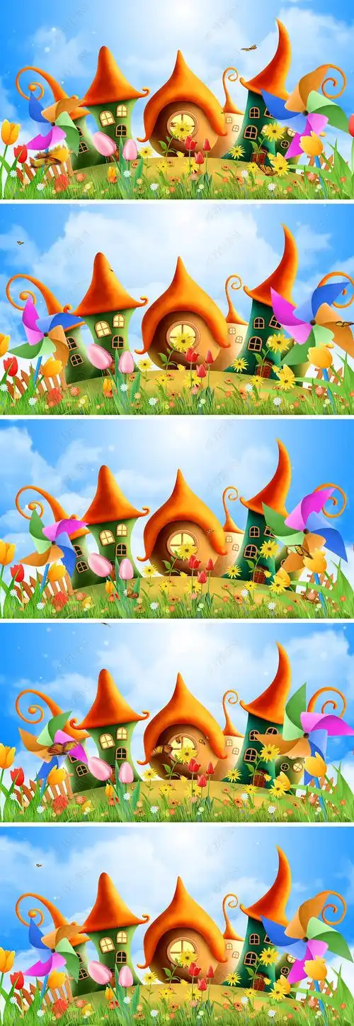 唯美梦幻卡通城堡儿童节情景剧背景视频