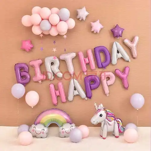 虔生缘宝宝生日客厅房间布置儿童周岁派对装饰男女孩主题背景墙气球