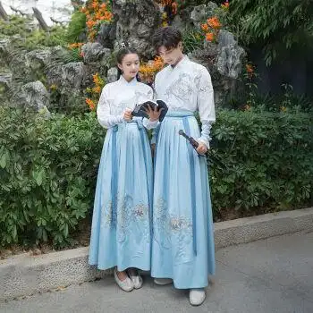 韩集墨汉服男装情侣古装古风男士书生中国风学生班服龙袍黄袍全套汉服