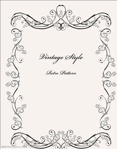 欧式花纹边框背景图片