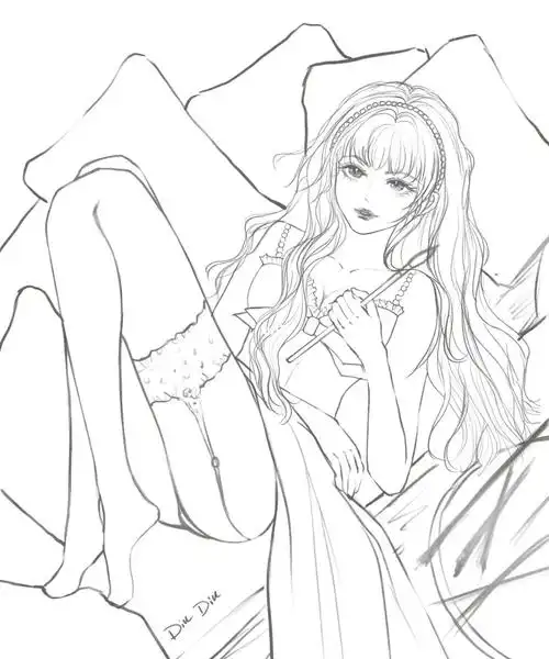 procreate手绘丨大长腿女生线稿练习27/100