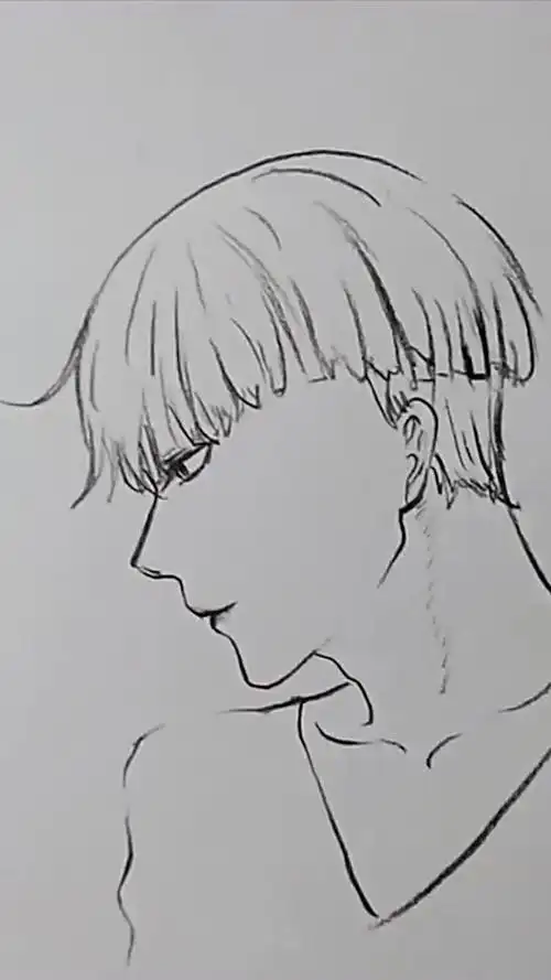 给你们画男生帅气的侧脸