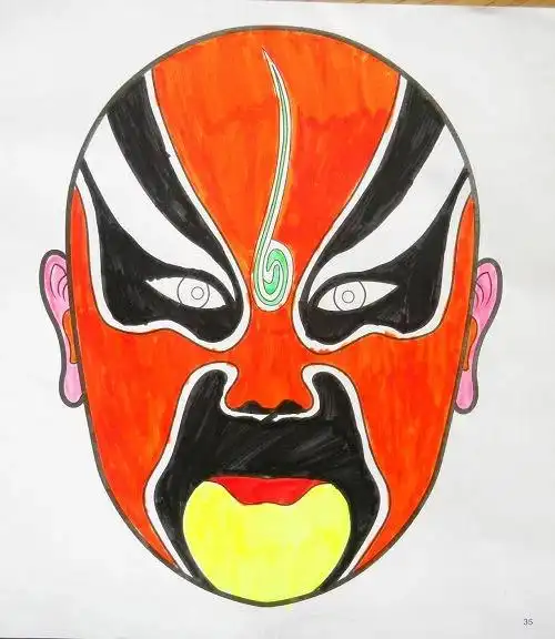 今天我们就来画脸谱.先来欣赏一下同龄小朋友画的脸谱.