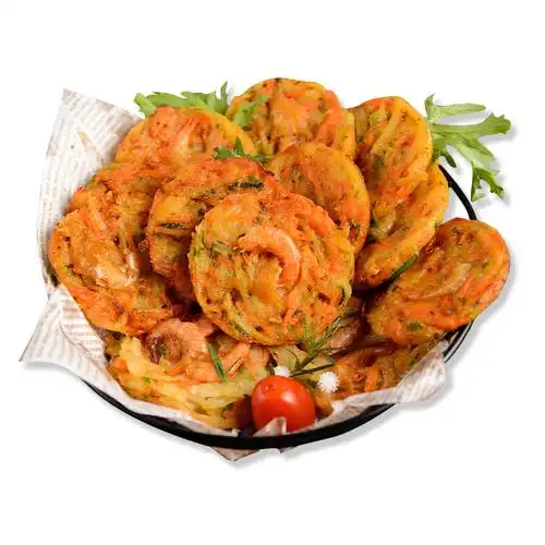 亚洲渔港米兰虾饼商用10片南美白虾速冻油炸小吃半成品蔬菜虾饼