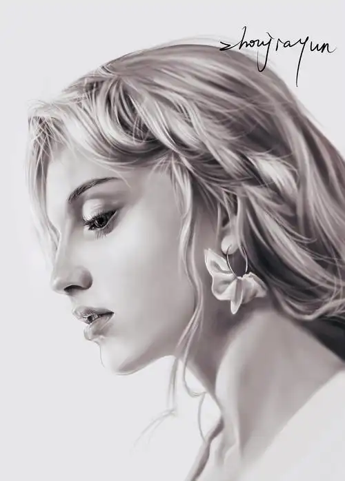 黑白肖像侧脸|插画|创作习作|摔油瓶的小白熊 - 原创作品 - 站酷