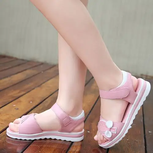 小学生 平底_儿童凉鞋女2019新款小学生女童潮百搭公主鞋夏季时尚女孩