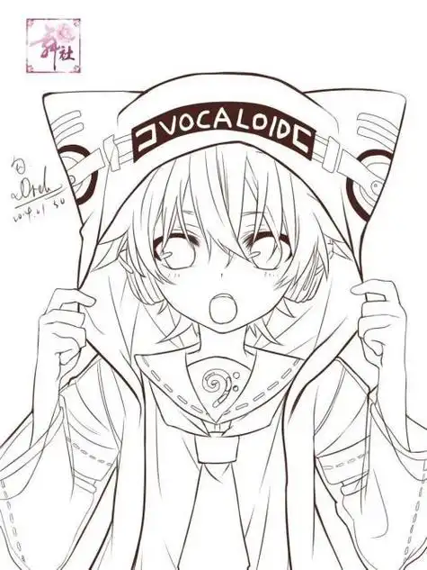 二次元q版男生简笔画