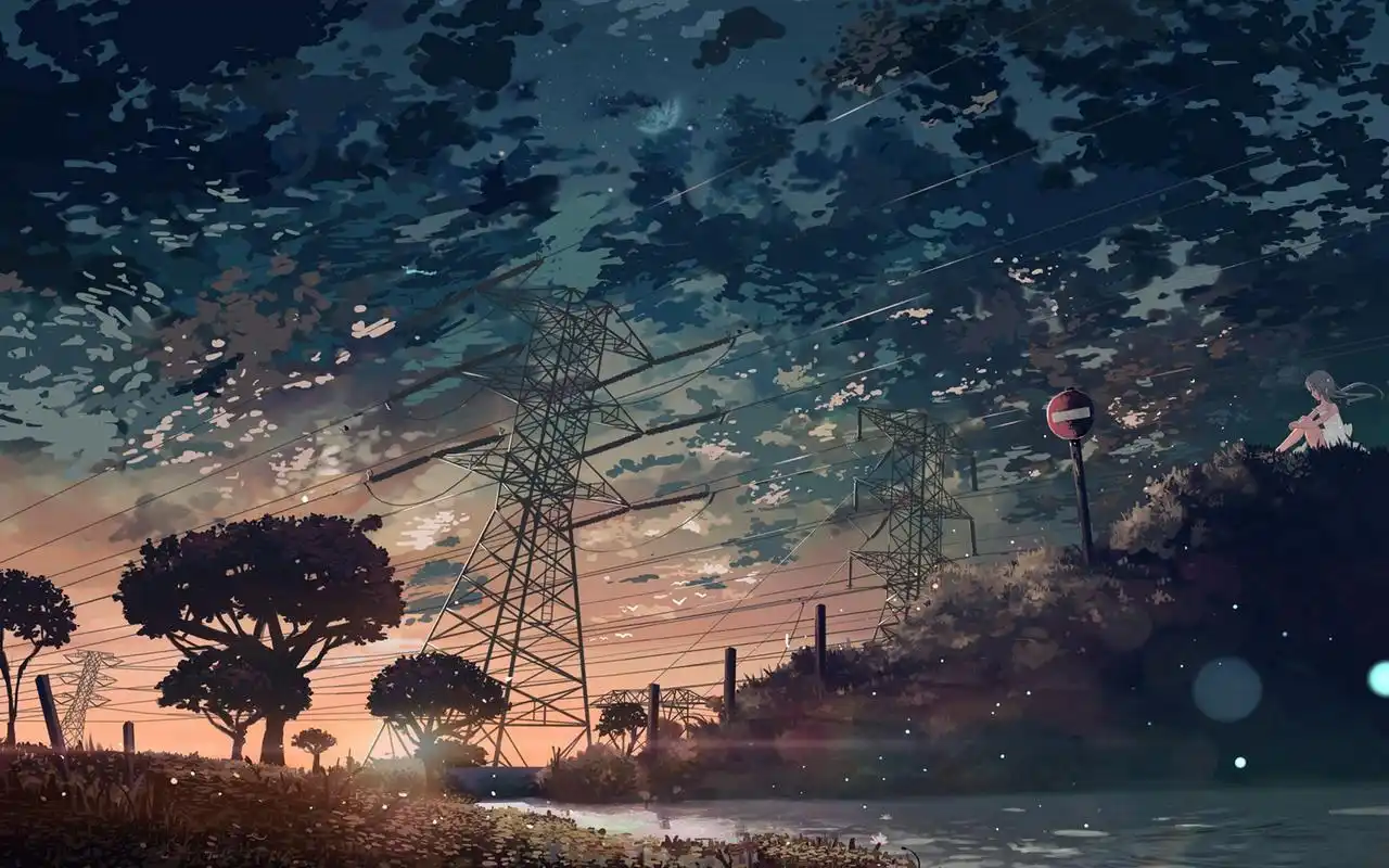 唯美浪漫动漫场景插画桌面壁纸高清大图预览1920x1200_卡通动漫下载