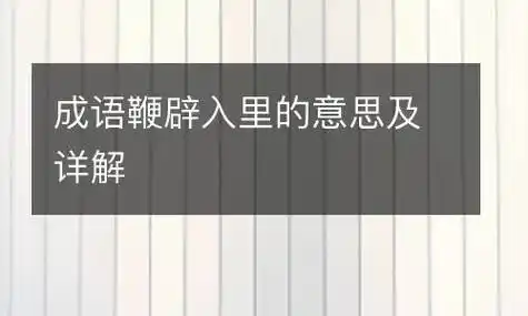 成语鞭辟入里的意思及详解